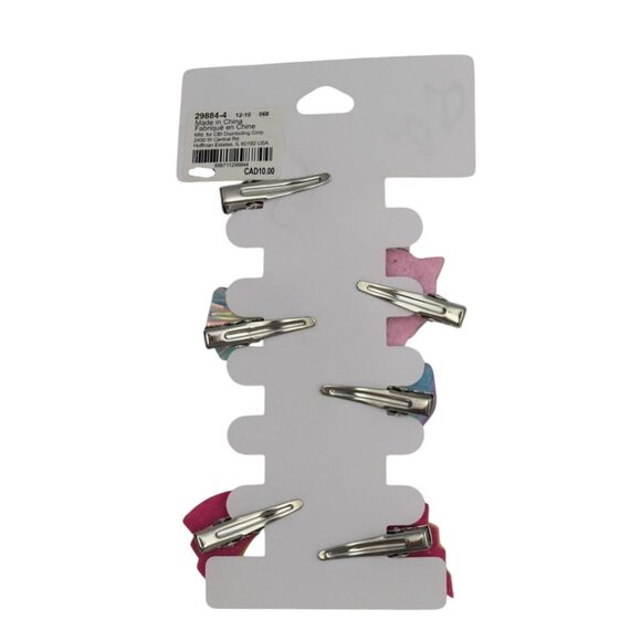 Claires Girls Hair Clips 6 Pack Glittter Unicorns Rainbows Bows - Picture 5 of 5